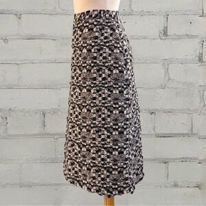 Elegant Black and White Tweed Skirt
